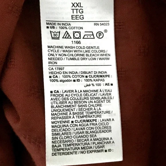 Old Navy Rust Burnt Orange Oversized Smoked Long Sleeve Boho Peasant Blouse - Picture 11 of 14